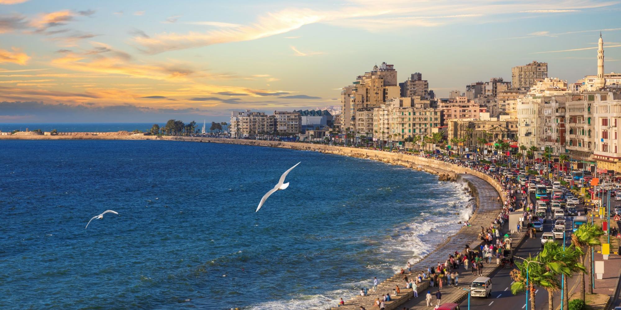 Alexandria seacoast, beautiful sunset view of the Mediterranean sea, Egypt [Shutterstock: AlexAnton]
